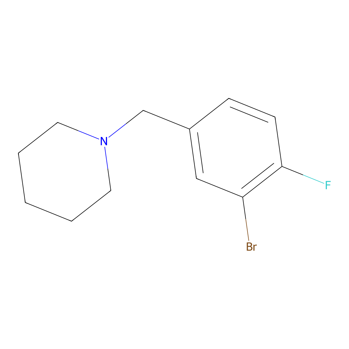 1-(3-Bromo-4-fluorobenzyl)piperidine molecular structure, CAS 1251209-10-5
