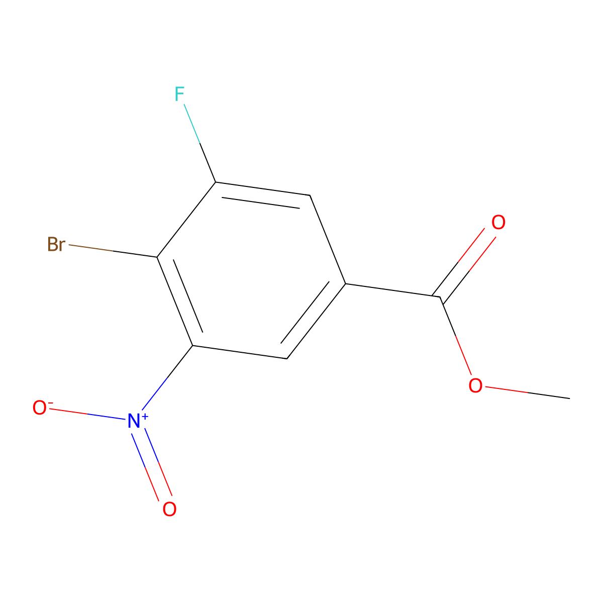 Methyl 4-bromo-3-fluoro-5-nitrobenzoate molecular structure, CAS 1251210-02-2