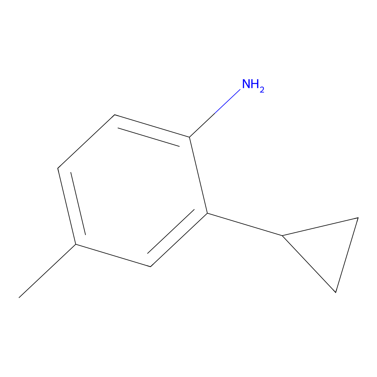 2-Cyclopropyl-4-methylaniline molecular structure, CAS 1251210-21-5