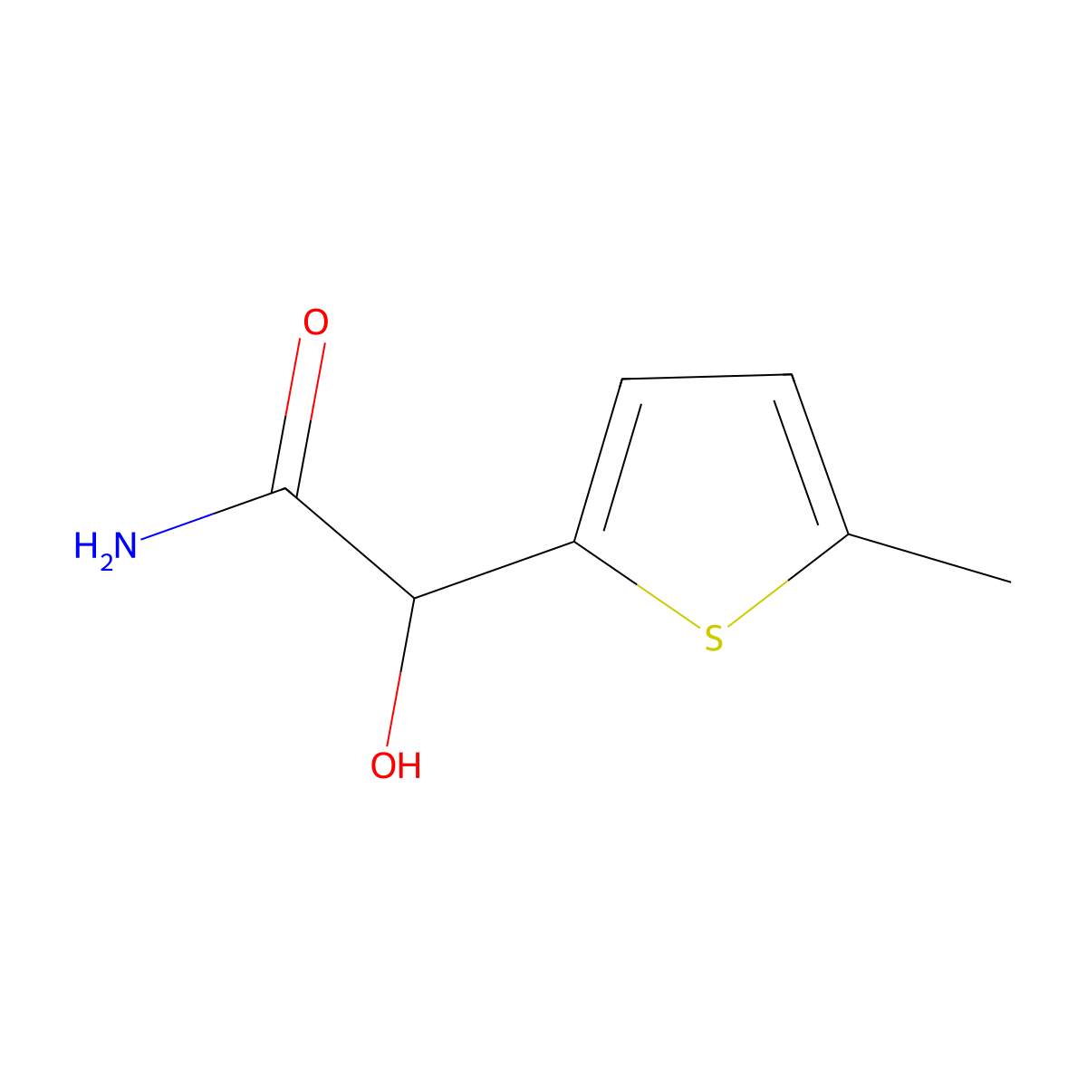 2-Hydroxy-2-(5-methylthiophen-2-yl)acetamide molecular structure, CAS 1251211-23-0
