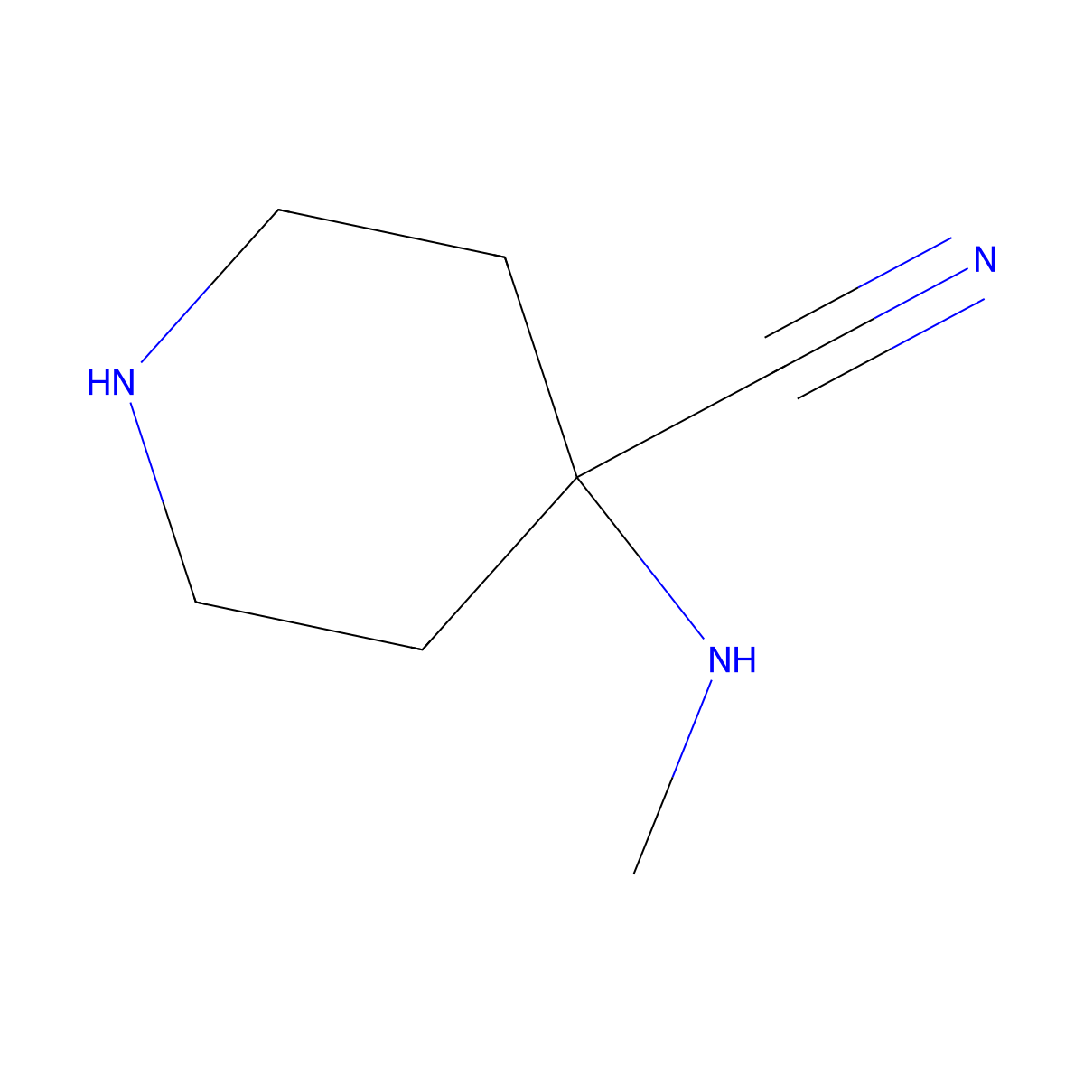 4-(Methylamino)piperidine-4-carbonitrile molecular structure, CAS 1251212-32-4