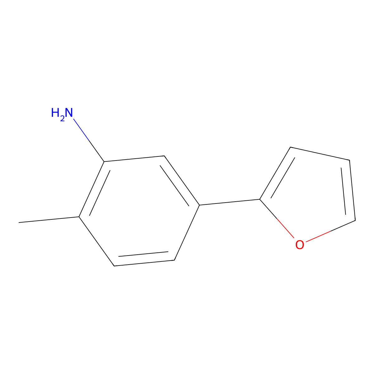 5-(2-Furanyl)-2-methylbenzenamine molecular structure, CAS 1251214-13-7