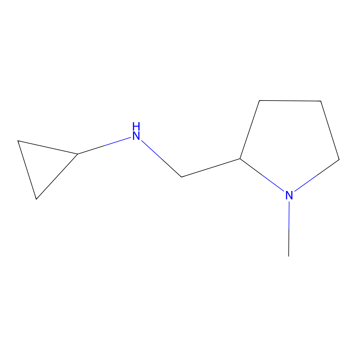 Cyclopropyl-(1-methyl-pyrrolidin-2-ylmethyl)-amine molecular structure, CAS 1251216-33-7
