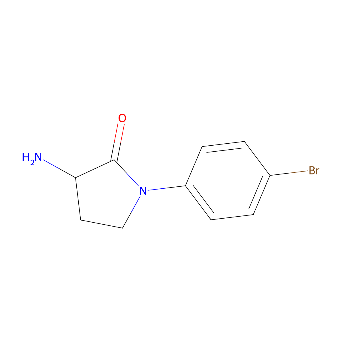 3-Amino-1-(4-bromophenyl)pyrrolidin-2-one molecular structure, CAS 1251217-15-8