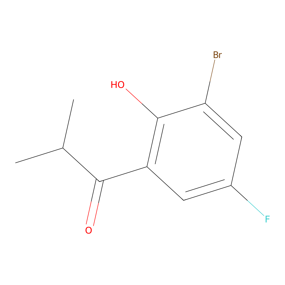 1-(3-Bromo-5-fluoro-2-hydroxyphenyl)-2-methylpropan-1-one molecular structure, CAS 1251217-41-0