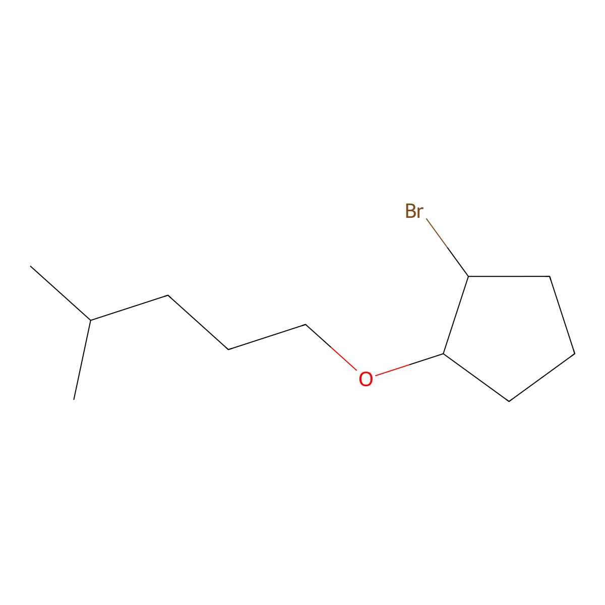 1-Bromo-2-((4-methylpentyl)oxy)cyclopentane molecular structure, CAS 1251219-30-3