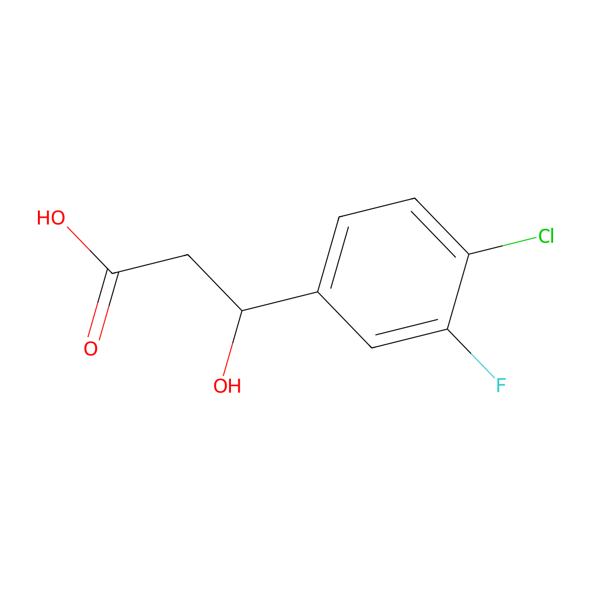 3-(4-Chloro-3-fluorophenyl)-3-hydroxypropanoic acid molecular structure, CAS 1251220-72-0