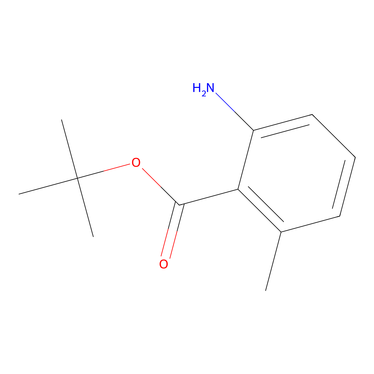 Tert-butyl 2-amino-6-methylbenzoate molecular structure, CAS 1251221-12-1