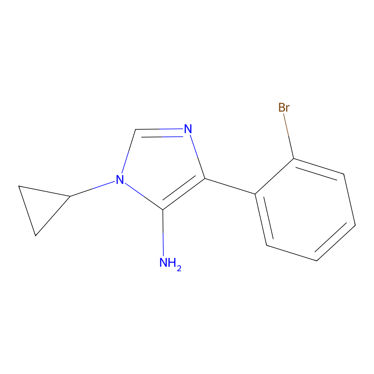 4-(2-Bromophenyl)-1-cyclopropyl-1H-imidazol-5-amine molecular structure, CAS 1251221-35-8