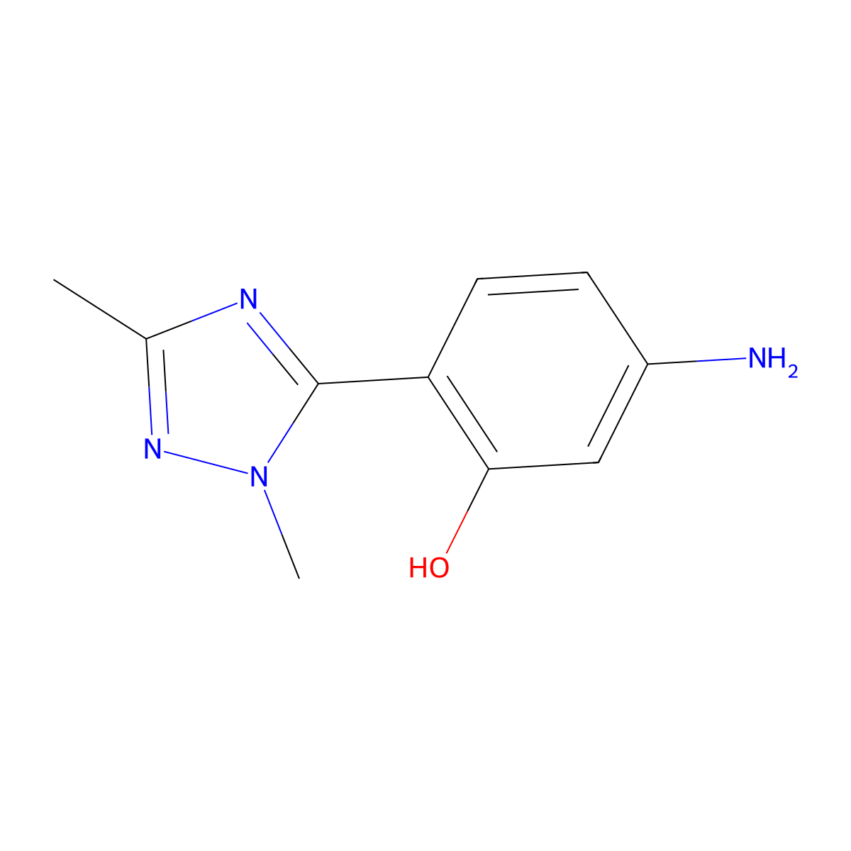5-Amino-2-(1,3-dimethyl-1h-1,2,4-triazol-5-yl)phenol molecular structure, CAS 1251221-94-9