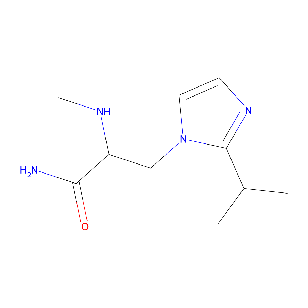 3-(2-Isopropyl-1h-imidazol-1-yl)-2-(methylamino)propanamide molecular structure, CAS 1251222-02-2