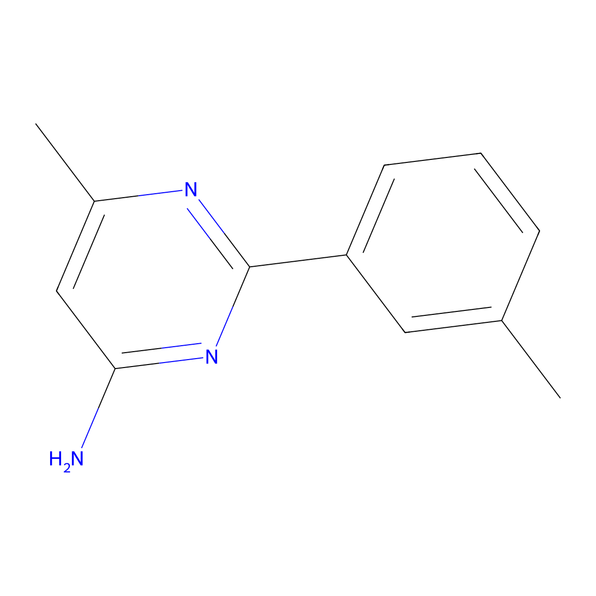 6-Methyl-2-(m-tolyl)pyrimidin-4-amine molecular structure, CAS 1251222-14-6