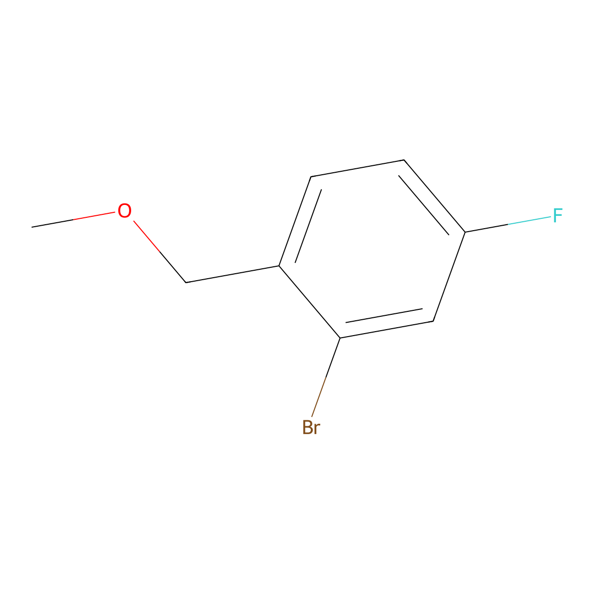 2-Bromo-4-fluoro-1-(methoxymethyl)benzene molecular structure, CAS 1251222-82-8