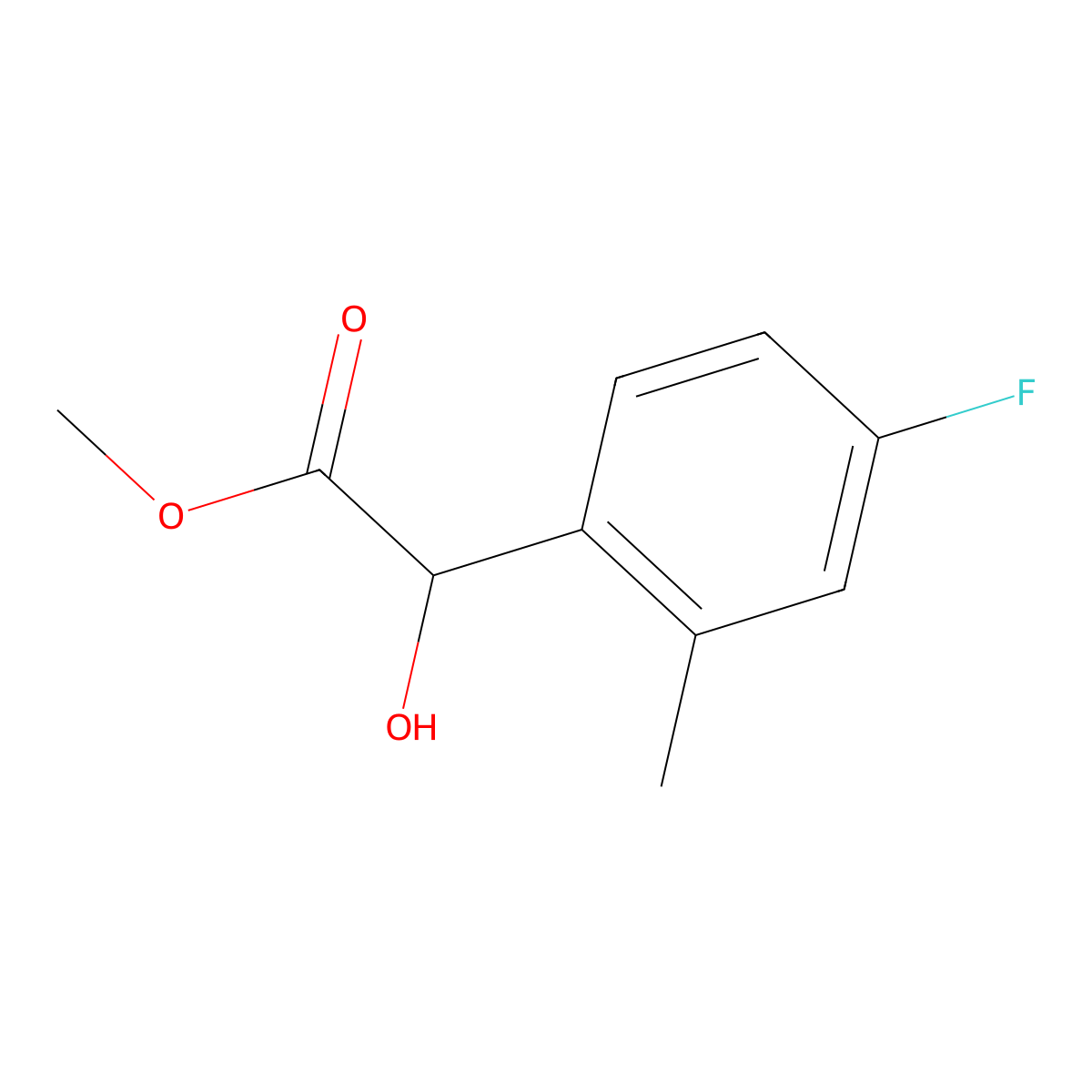 Methyl 2-(4-fluoro-2-methylphenyl)-2-hydroxyacetate molecular structure, CAS 1251222-83-9