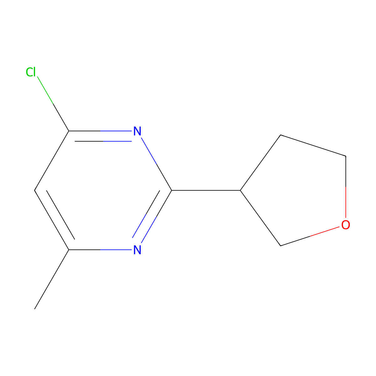 4-Chloro-6-methyl-2-(oxolan-3-yl)pyrimidine molecular structure, CAS 1251226-29-5