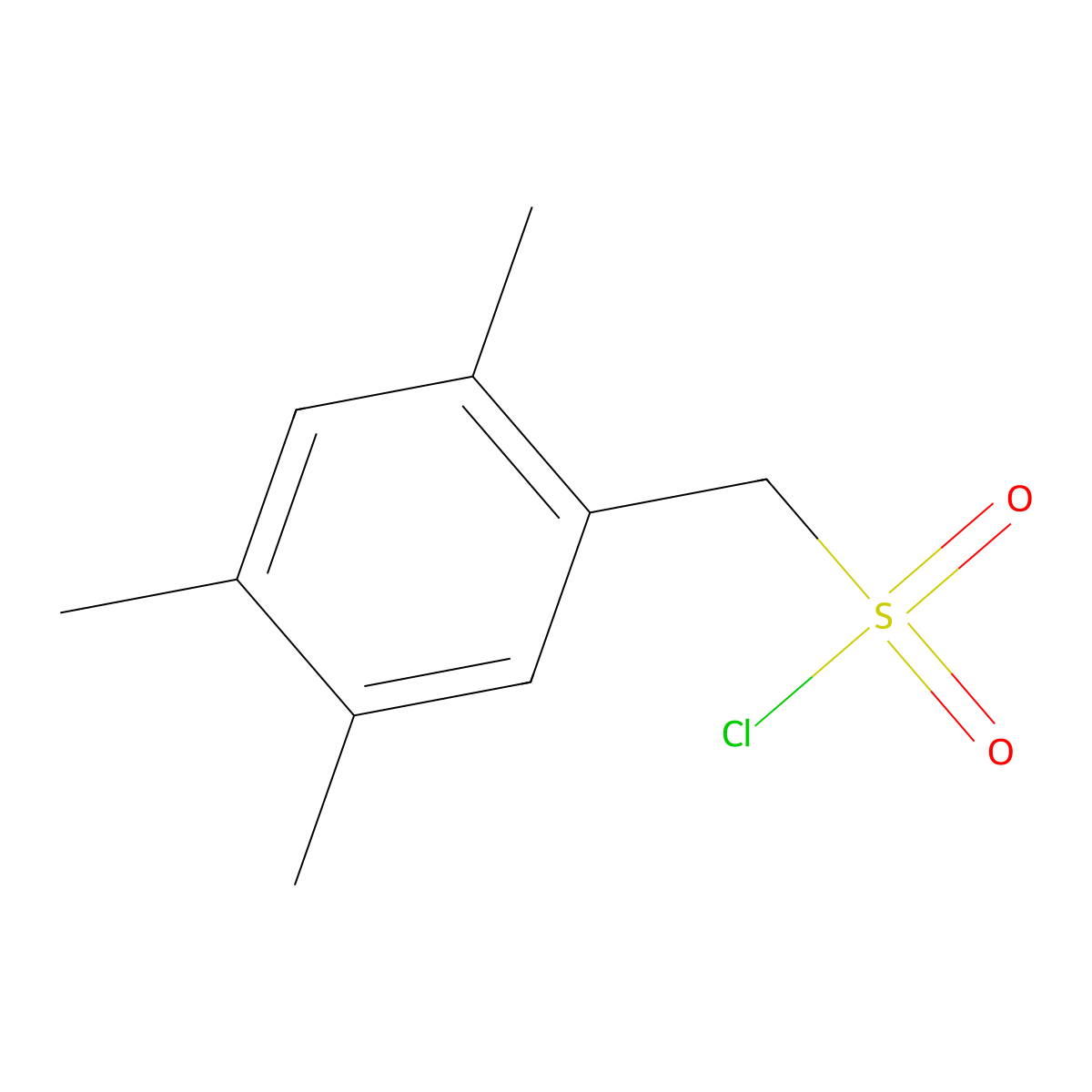 (2,4,5-Trimethylphenyl)methanesulfonyl chloride molecular structure, CAS 1251227-56-1