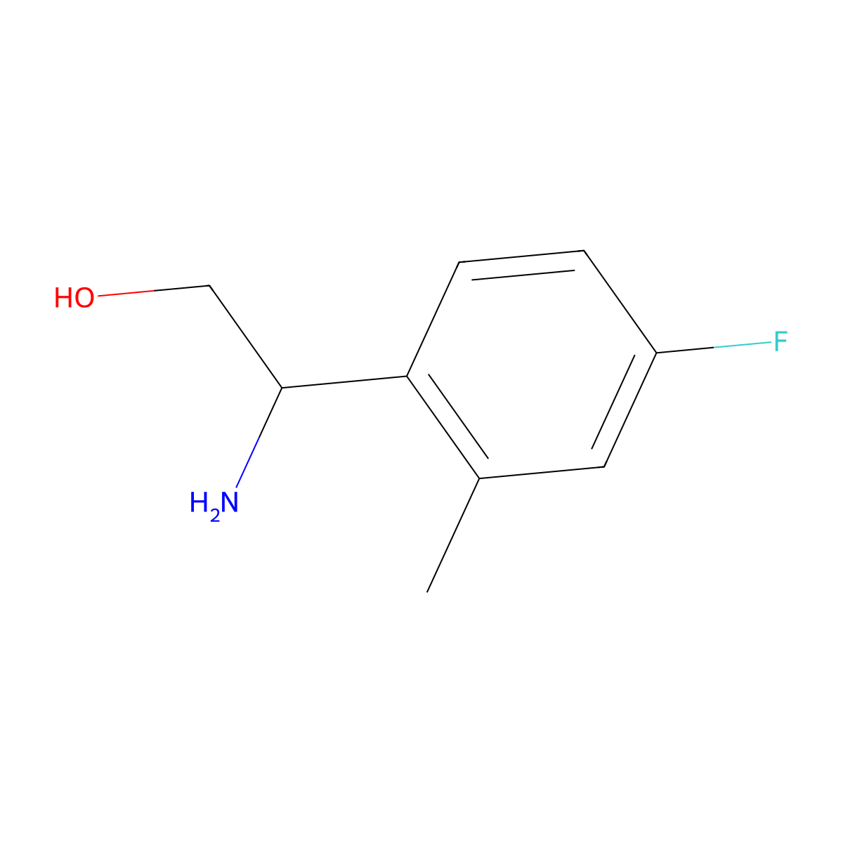 2-Amino-2-(4-fluoro-2-methylphenyl)ethan-1-ol molecular structure, CAS 1251227-57-2
