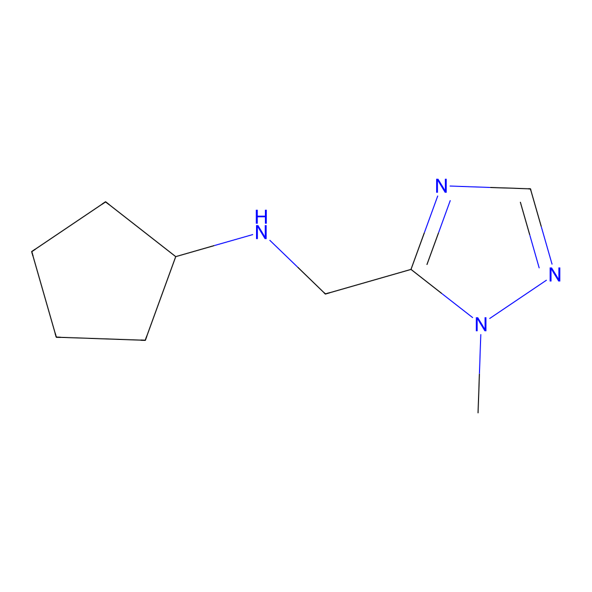 N-[(1-methyl-1H-1,2,4-triazol-5-yl)methyl]cyclopentanamine molecular structure, CAS 1251229-82-9
