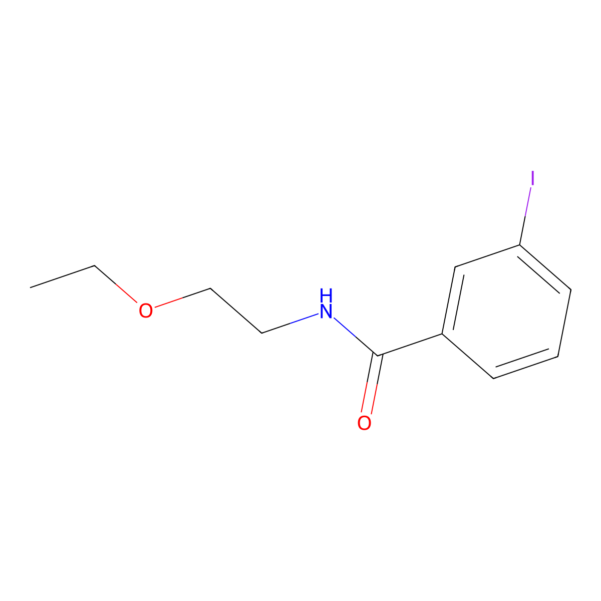 N-(2-Ethoxyethyl)-3-iodobenzamide molecular structure, CAS 1251231-06-7