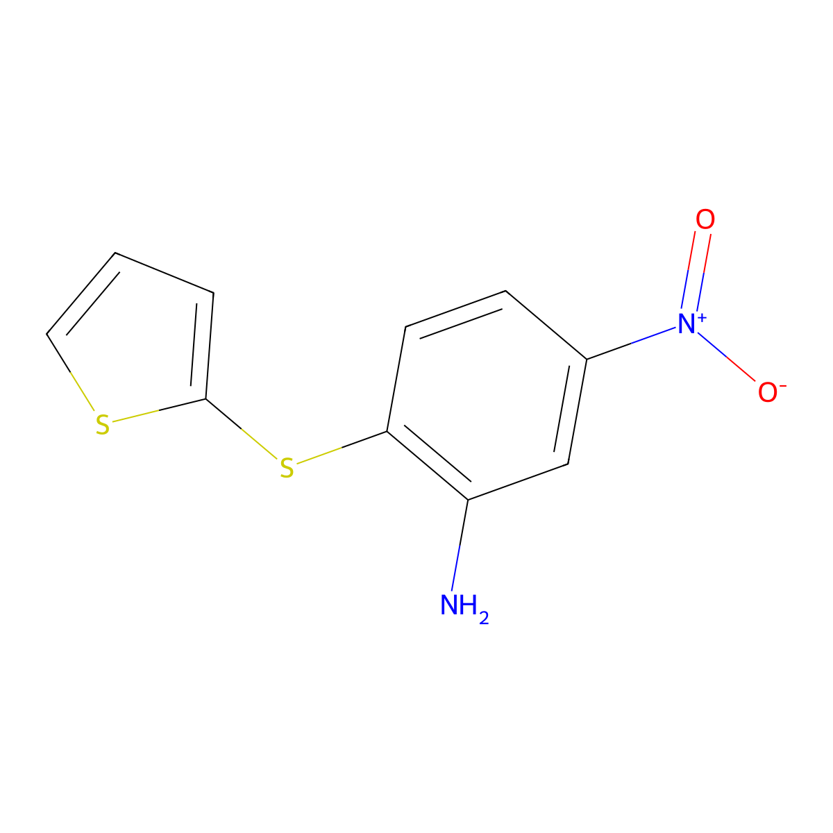 5-Nitro-2-(thiophen-2-ylsulfanyl)aniline molecular structure, CAS 1251231-96-5