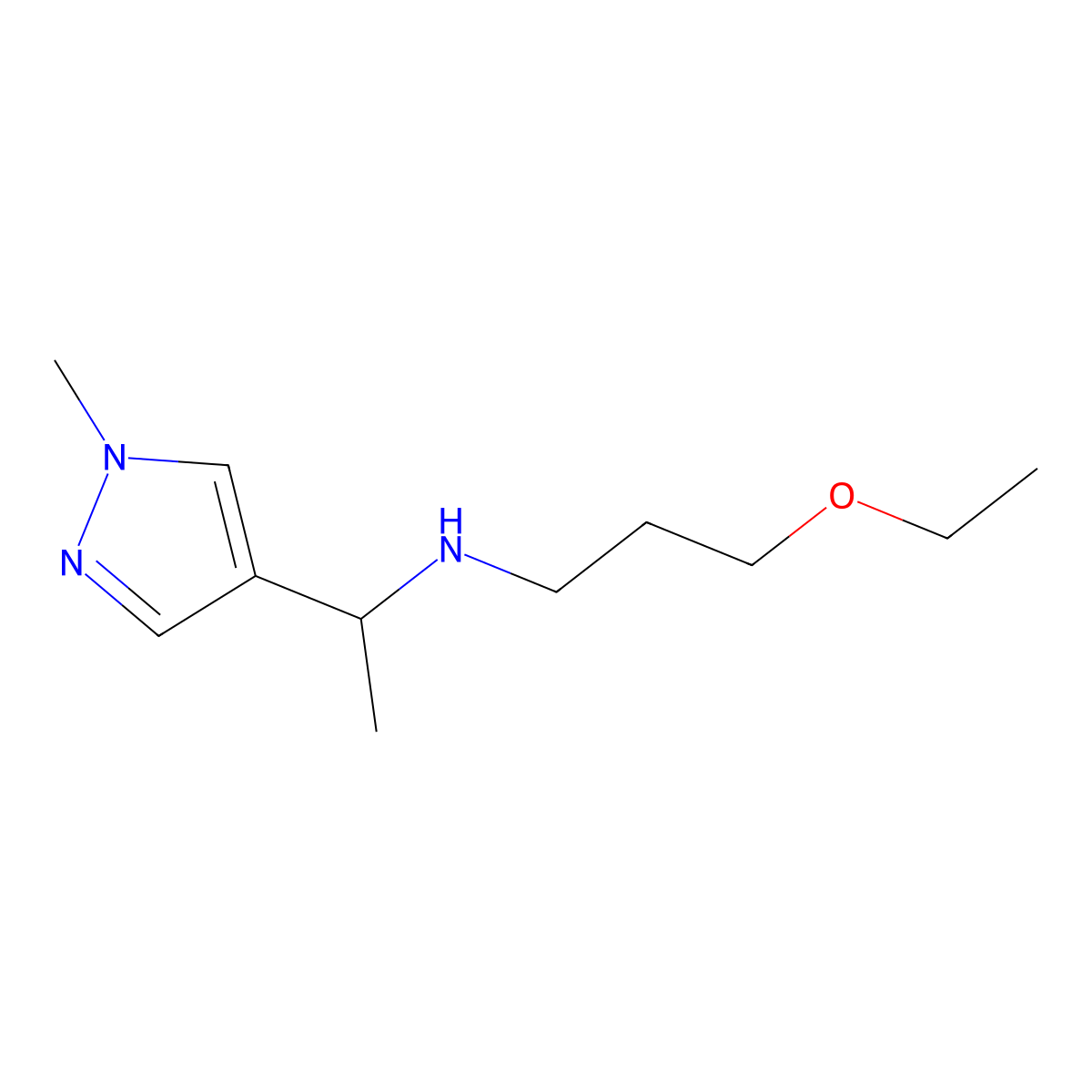 (3-Ethoxypropyl)[1-(1-methyl-1H-pyrazol-4-yl)ethyl]amine molecular structure, CAS 1251233-21-2