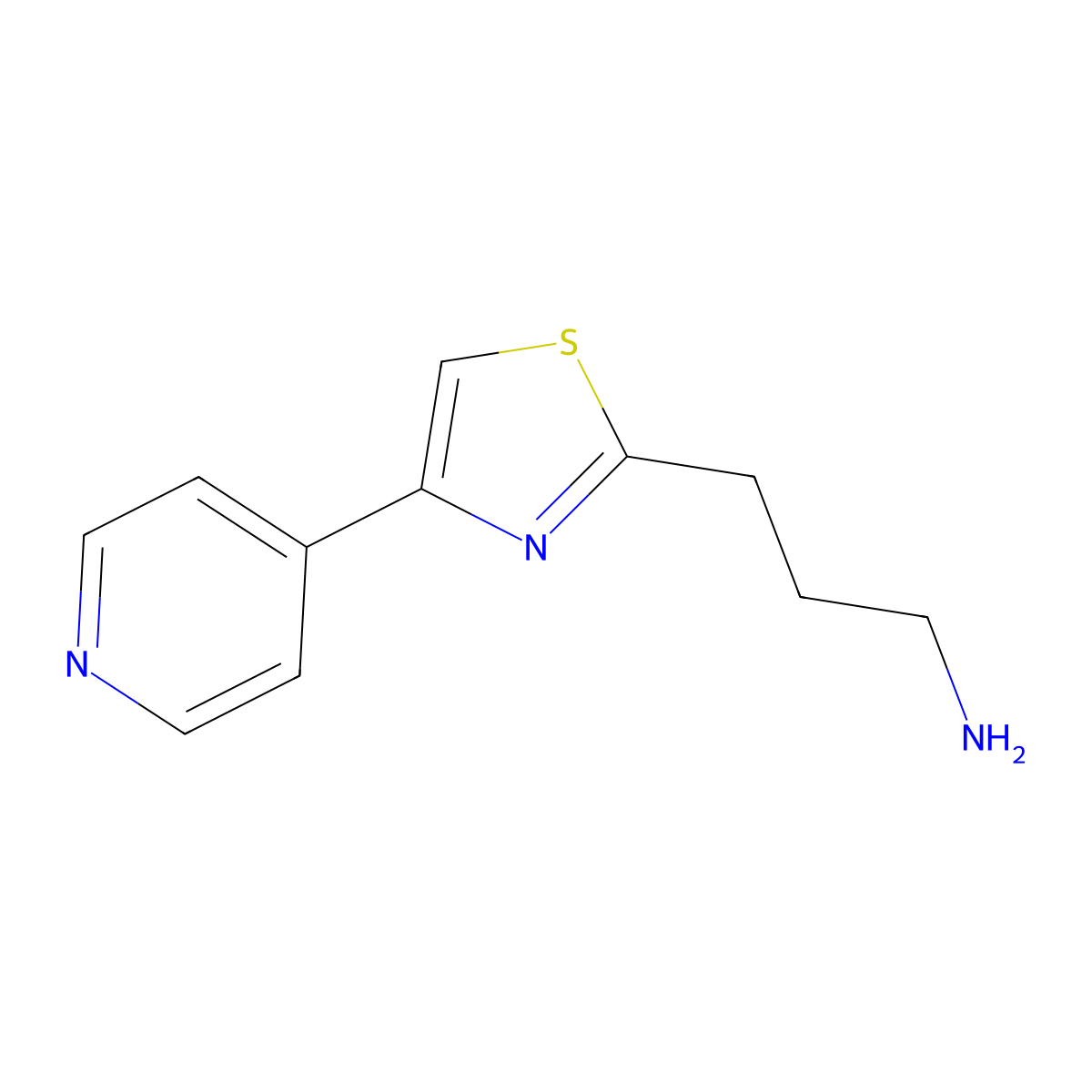 3-[4-(Pyridin-4-yl)-1,3-thiazol-2-yl]propan-1-amine molecular structure, CAS 1251234-91-9