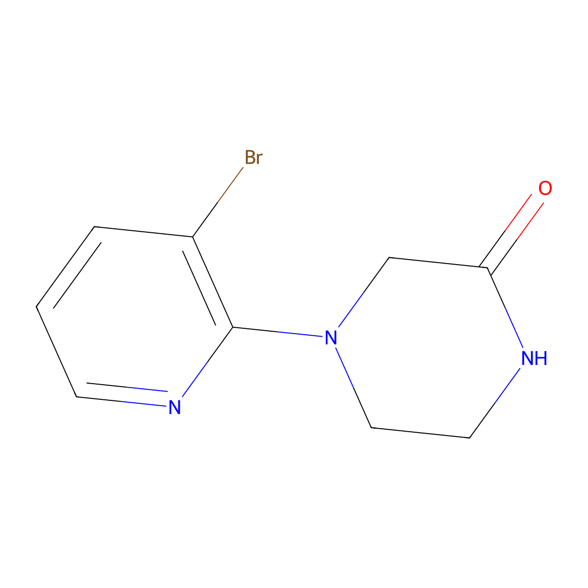 4-(3-Bromopyridin-2-yl)piperazin-2-one molecular structure, CAS 1251236-97-1