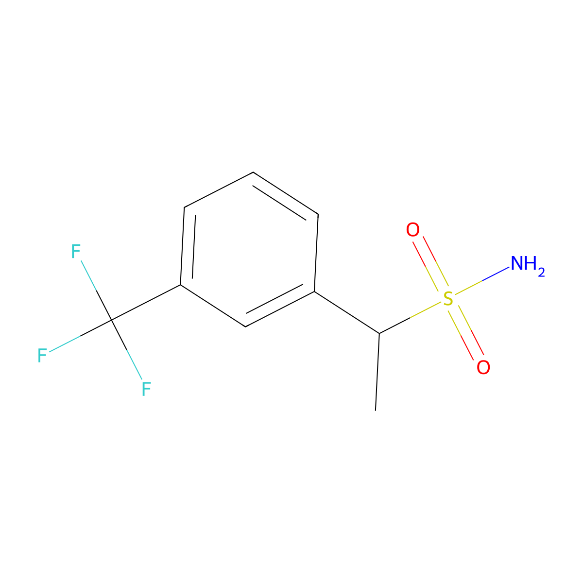 1-(3-(Trifluoromethyl)phenyl)ethane-1-sulfonamide molecular structure, CAS 1251239-12-9