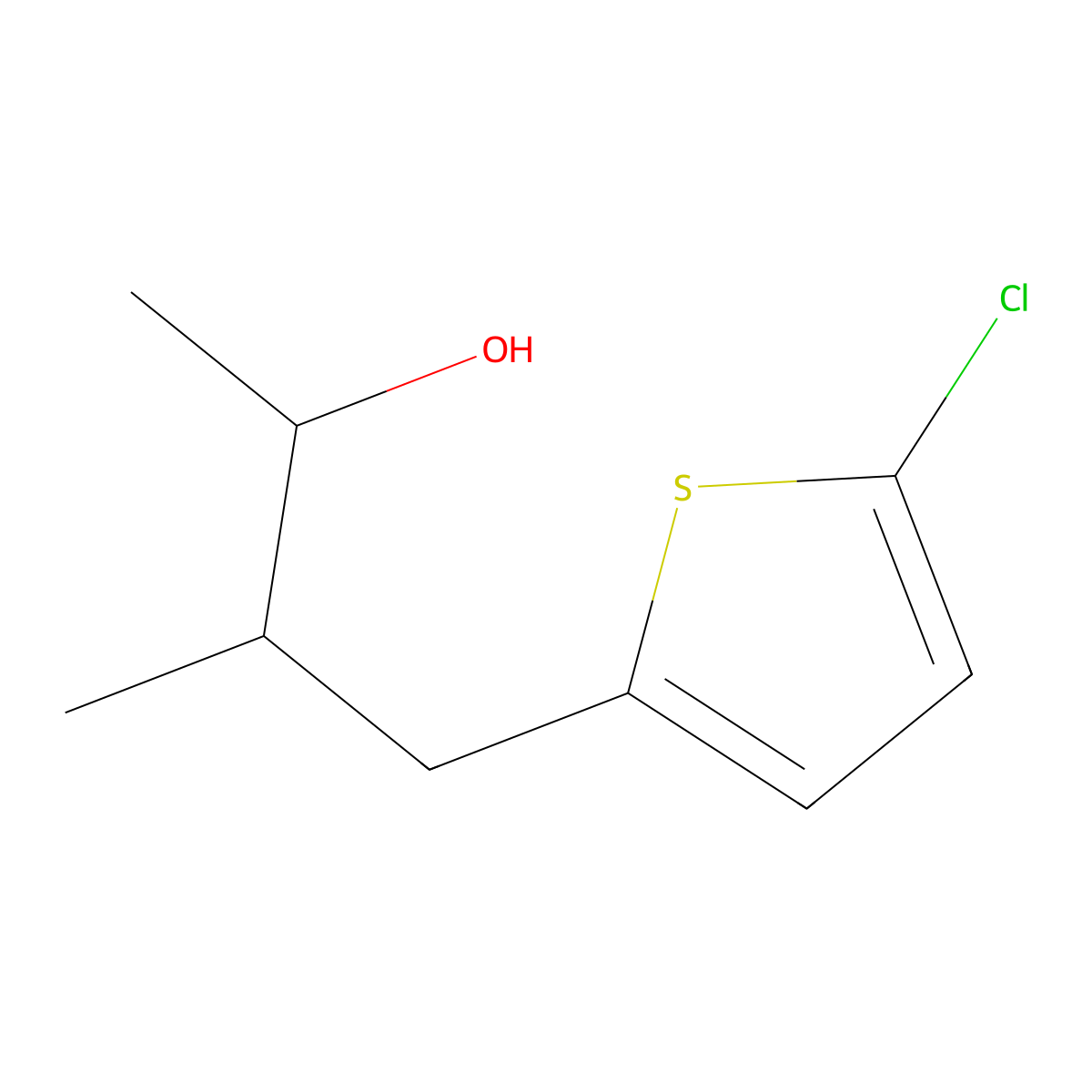 4-(5-Chlorothiophen-2-yl)-3-methylbutan-2-ol molecular structure, CAS 1251242-27-9