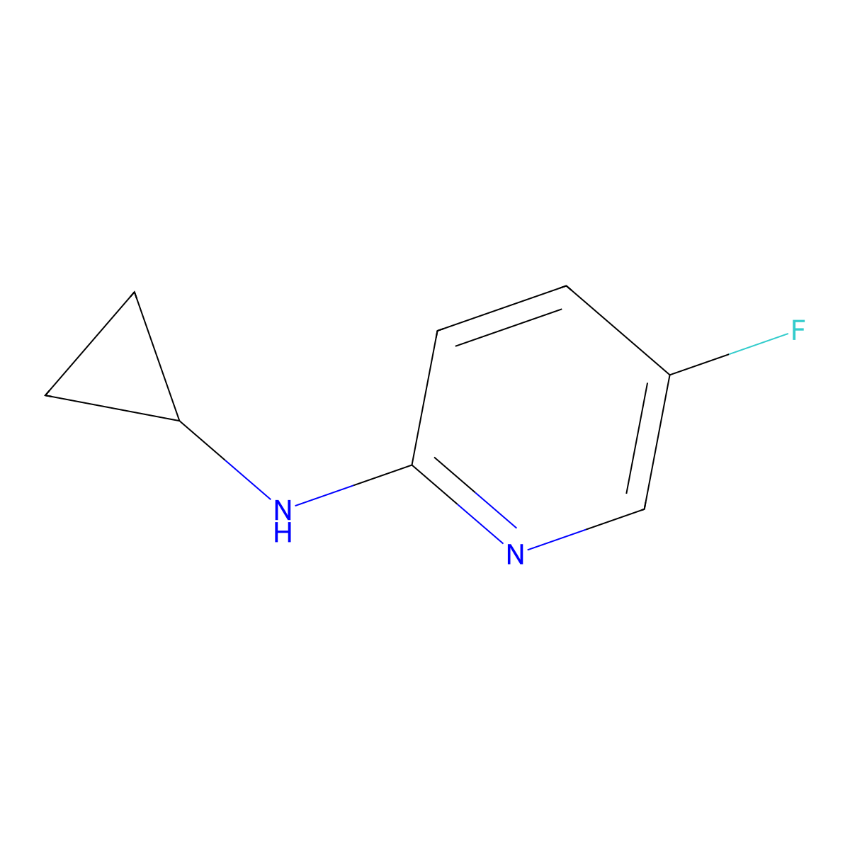 N-cyclopropyl-5-fluoropyridin-2-amine molecular structure, CAS 1251244-04-8