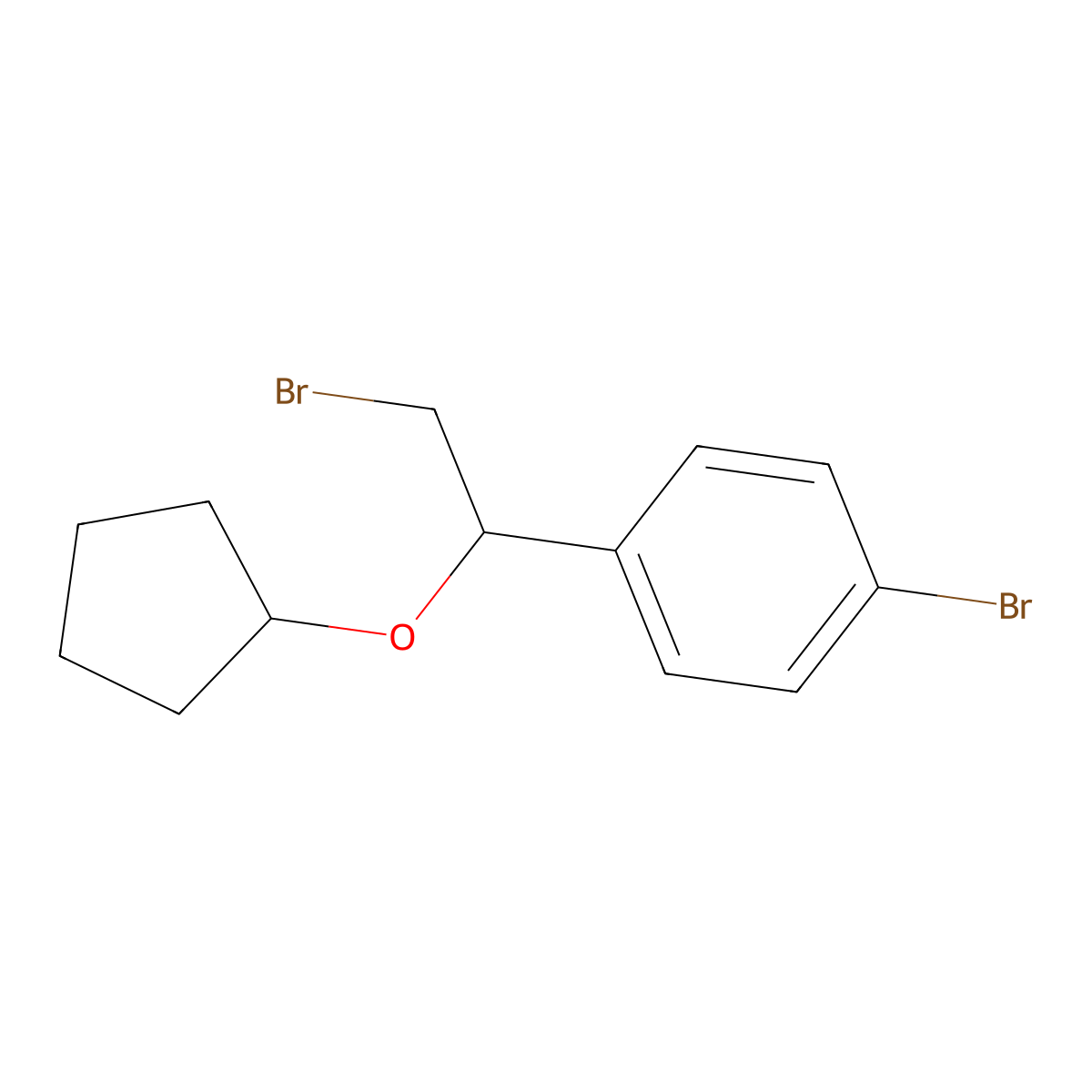 1-Bromo-4-(2-bromo-1-(cyclopentyloxy)ethyl)benzene molecular structure, CAS 1251245-73-4