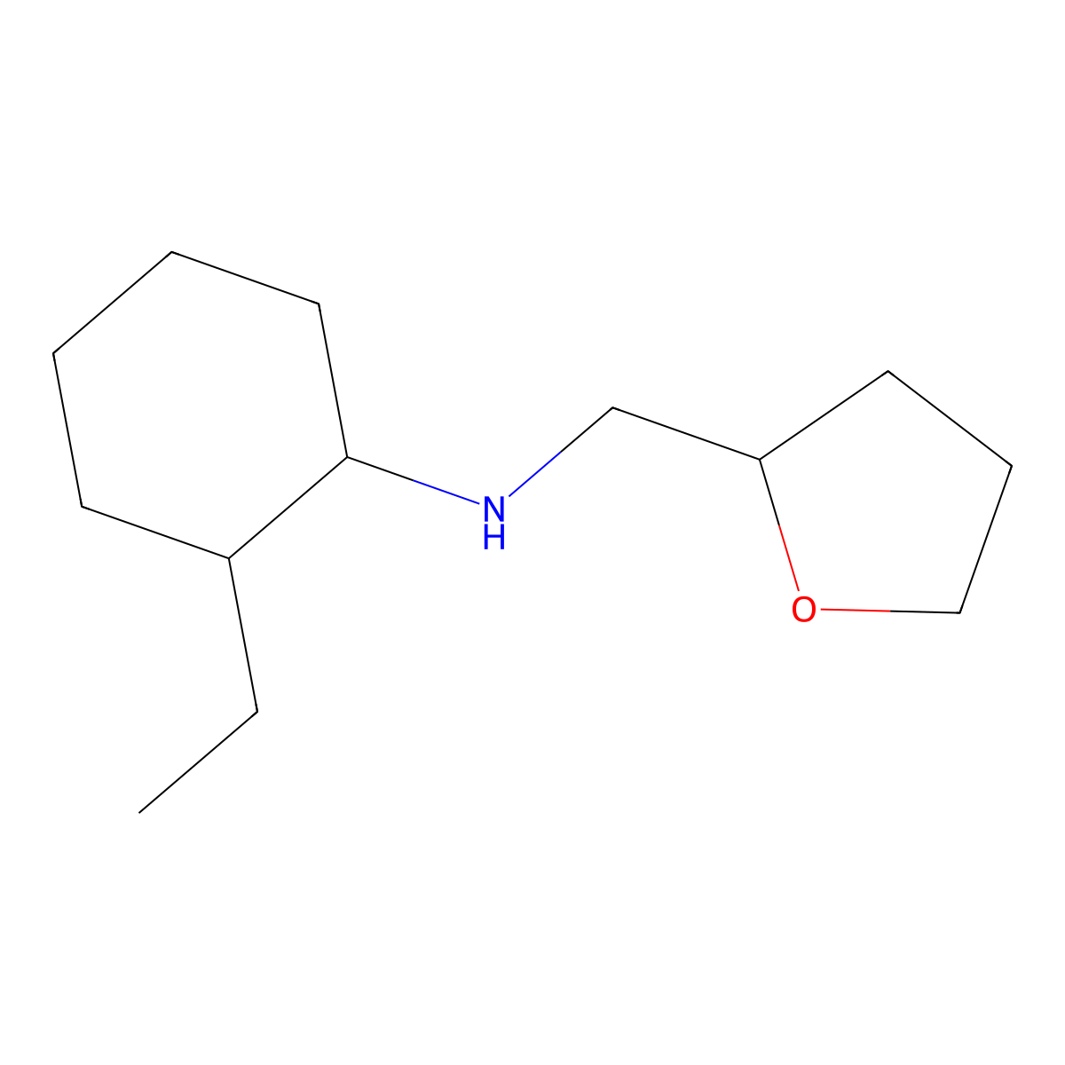 2-ethyl-N-[(oxolan-2-yl)methyl]cyclohexan-1-amine molecular structure, CAS 1251248-03-9