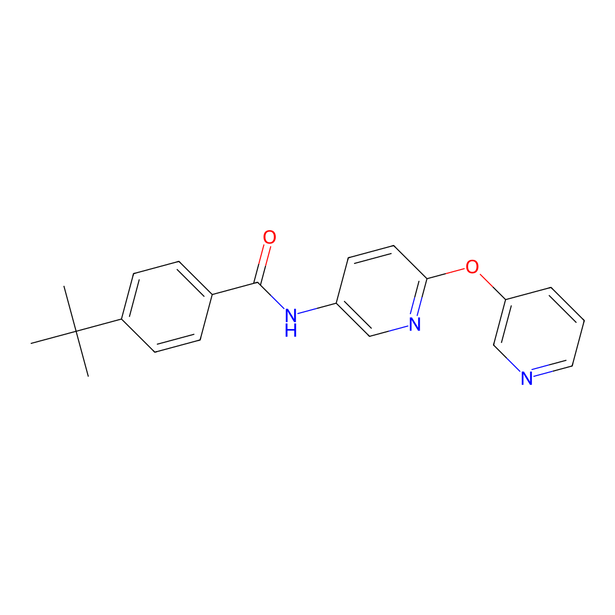 4-tert-butyl-N-(6-pyridin-3-yloxypyridin-3-yl)benzamide molecular structure, CAS 125125-11-3