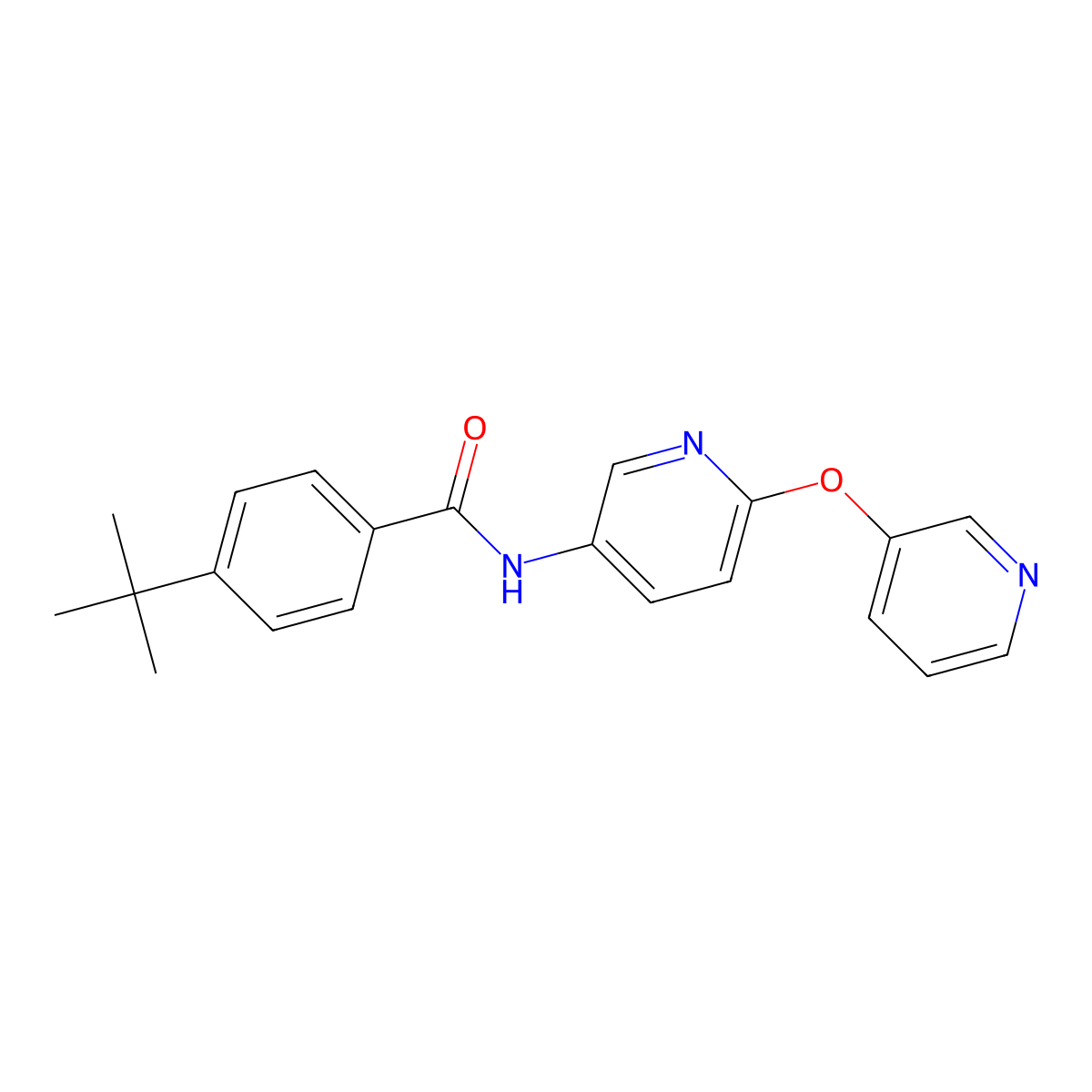 4-tert-butyl-N-(6-pyridin-3-yloxypyridin-3-yl)benzamide molecular structure, CAS 125125-11-3