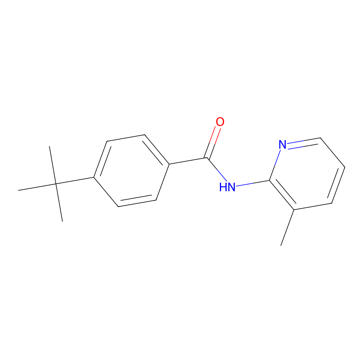 4-tert-butyl-N-(3-methylpyridin-2-yl)benzamide molecular structure, CAS 125125-13-5