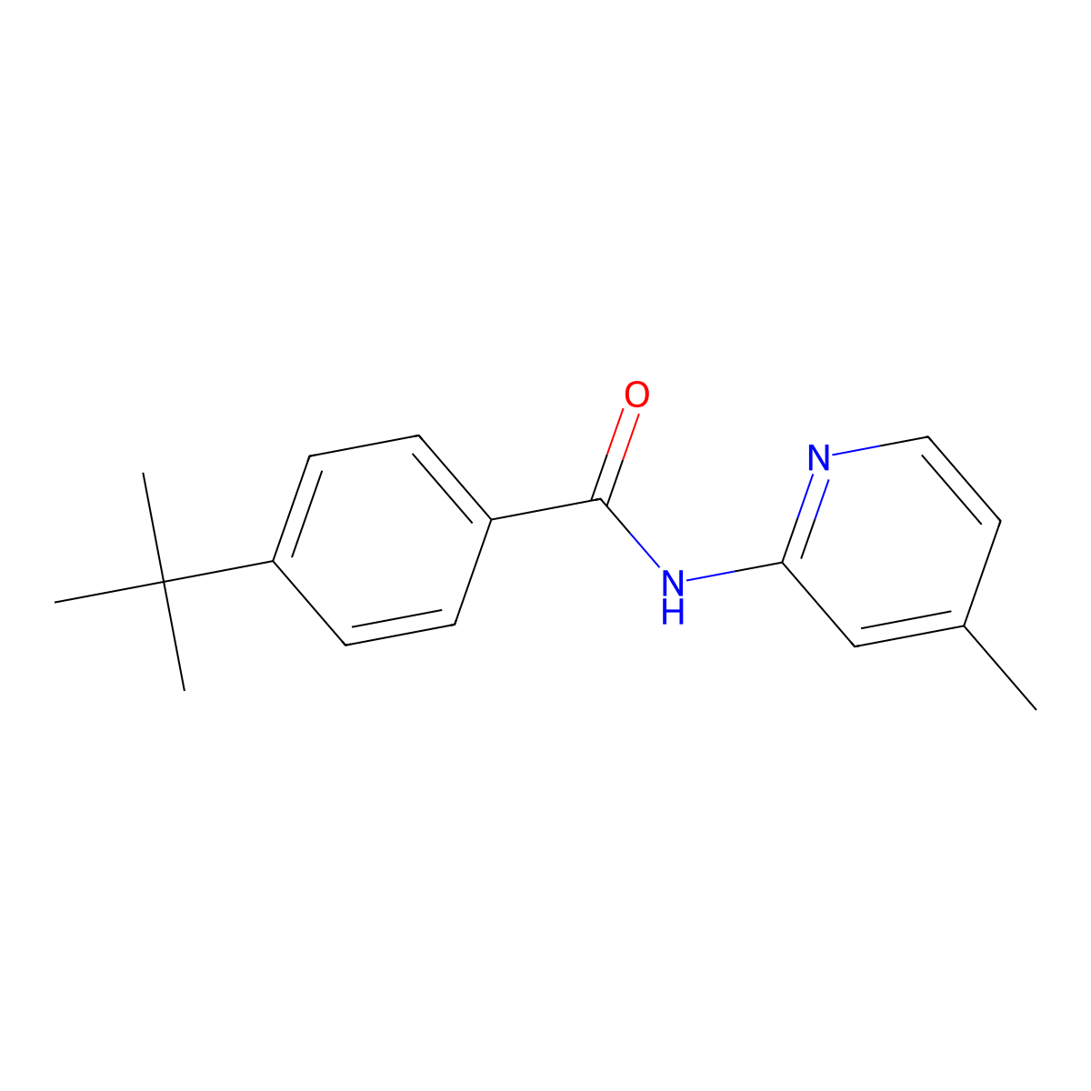 4-tert-butyl-N-(4-methylpyridin-2-yl)benzamide molecular structure, CAS 125125-14-6
