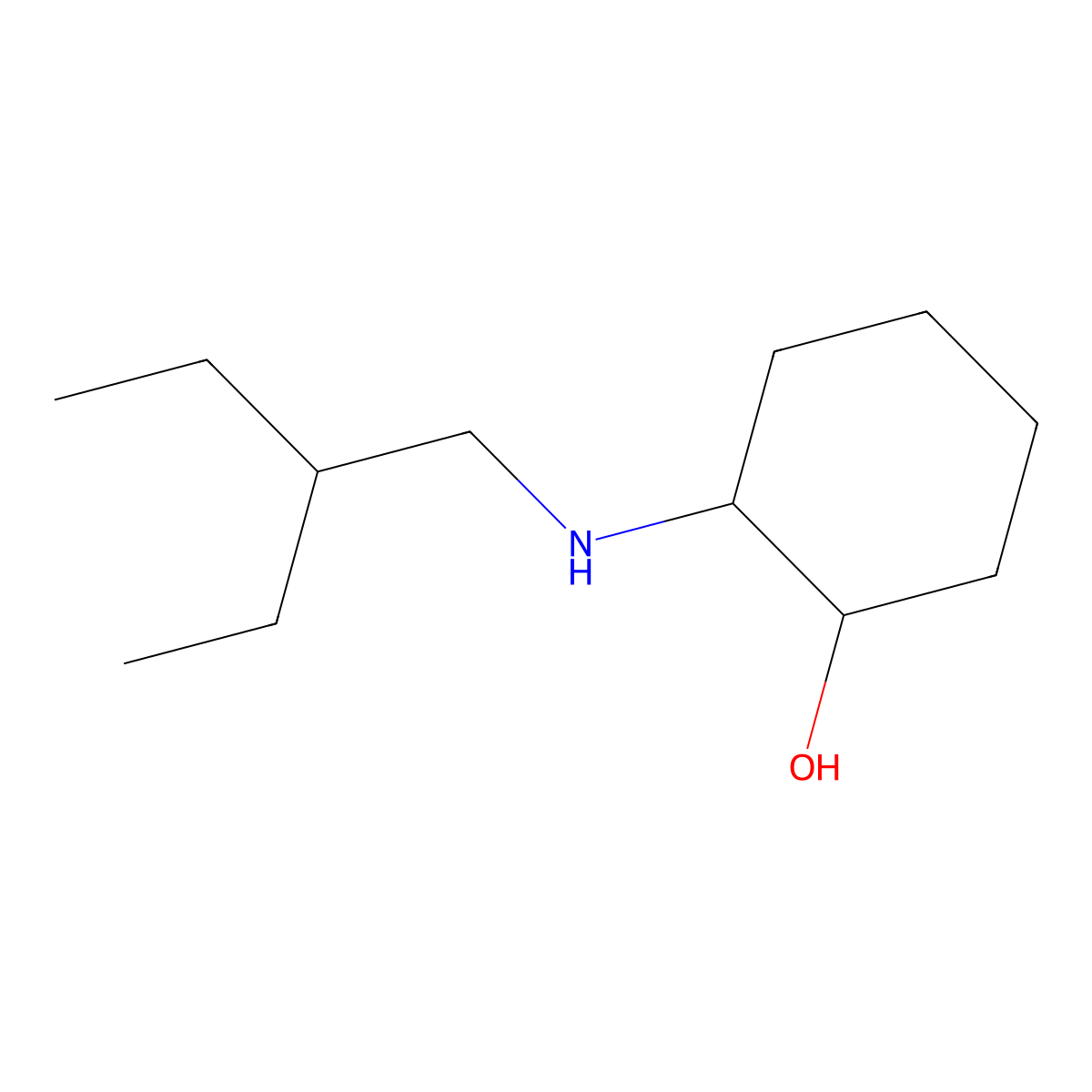 2-[(2-Ethylbutyl)amino]cyclohexan-1-ol molecular structure, CAS 1251250-06-2