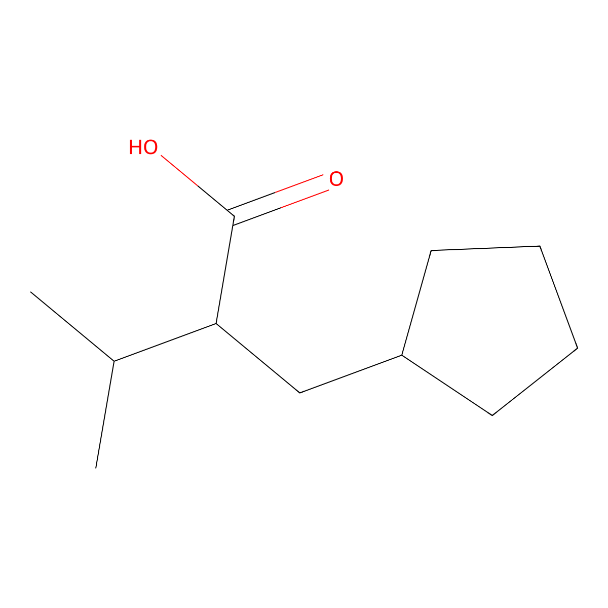 2-(Cyclopentylmethyl)-3-methylbutanoic acid molecular structure, CAS 1251251-50-9