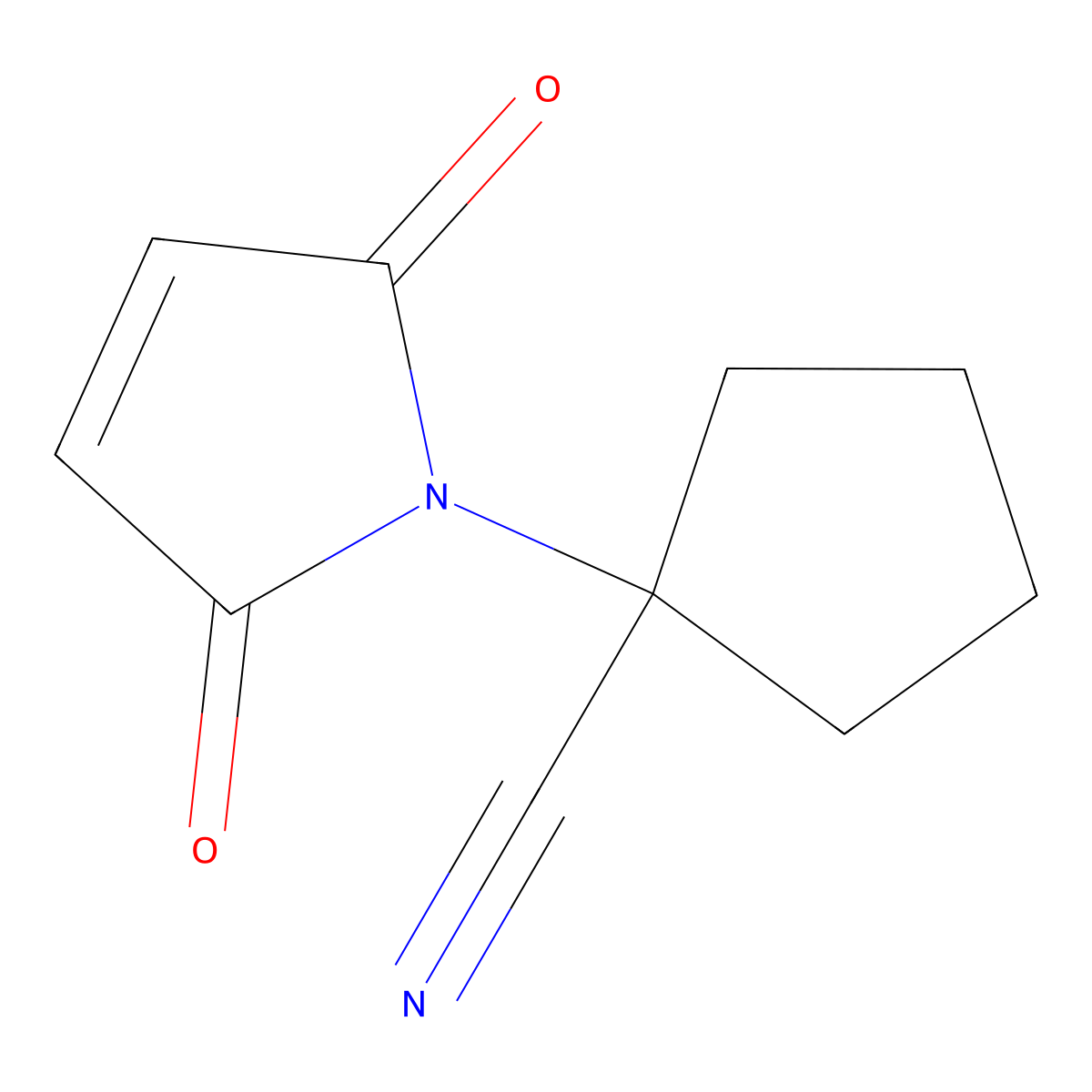 1-(2,5-dioxo-2,5-dihydro-1H-pyrrol-1-yl)cyclopentane-1-carbonitrile molecular structure, CAS 1251251-92-9