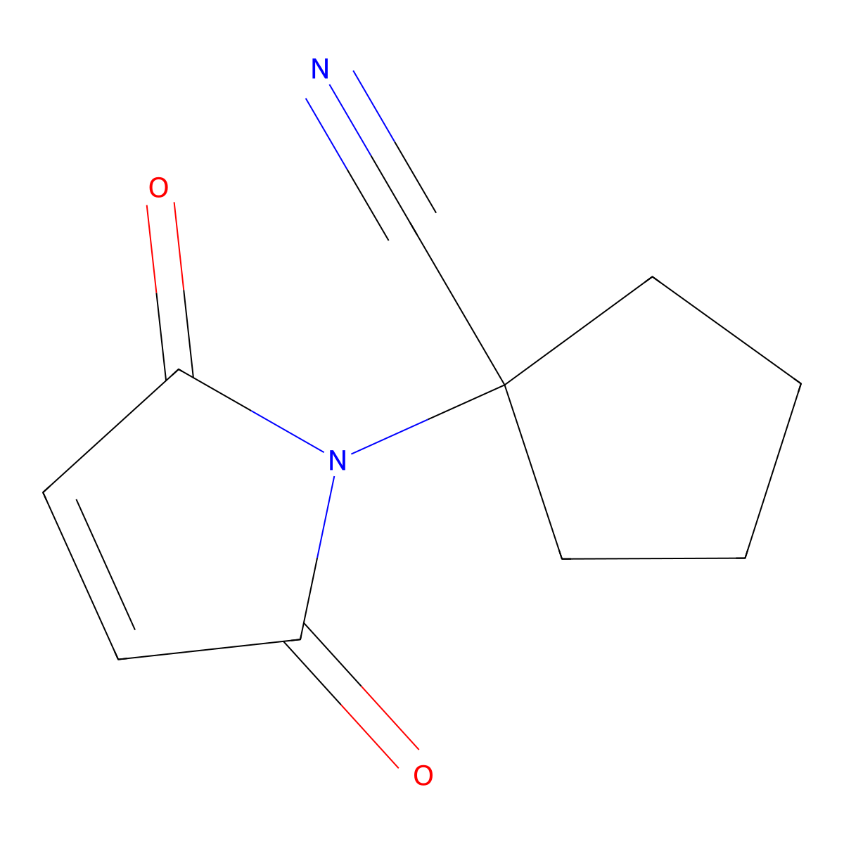 1-(2,5-dioxo-2,5-dihydro-1H-pyrrol-1-yl)cyclopentane-1-carbonitrile molecular structure, CAS 1251251-92-9