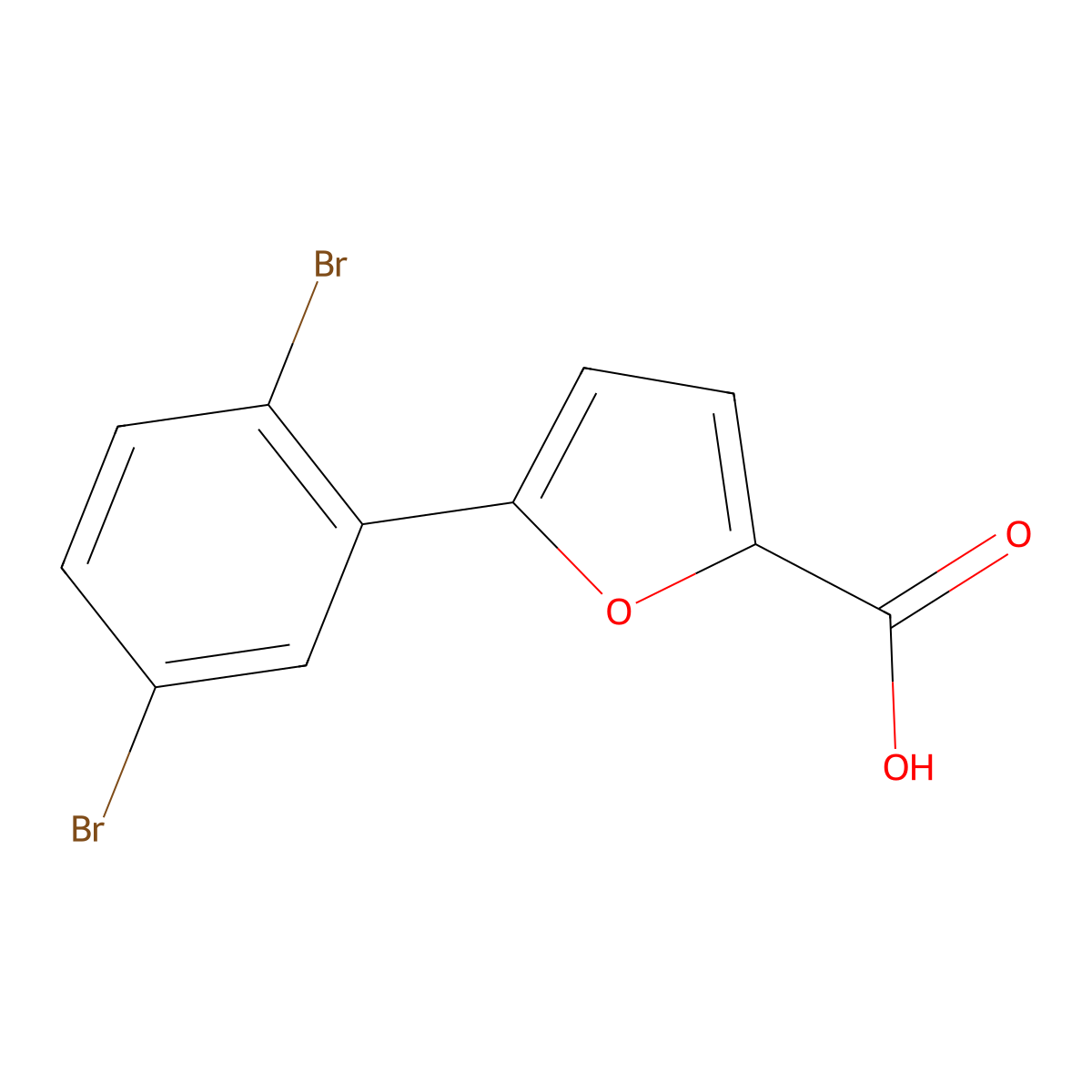 5-(2,5-Dibromophenyl)furan-2-carboxylic acid molecular structure, CAS 1251251-93-0