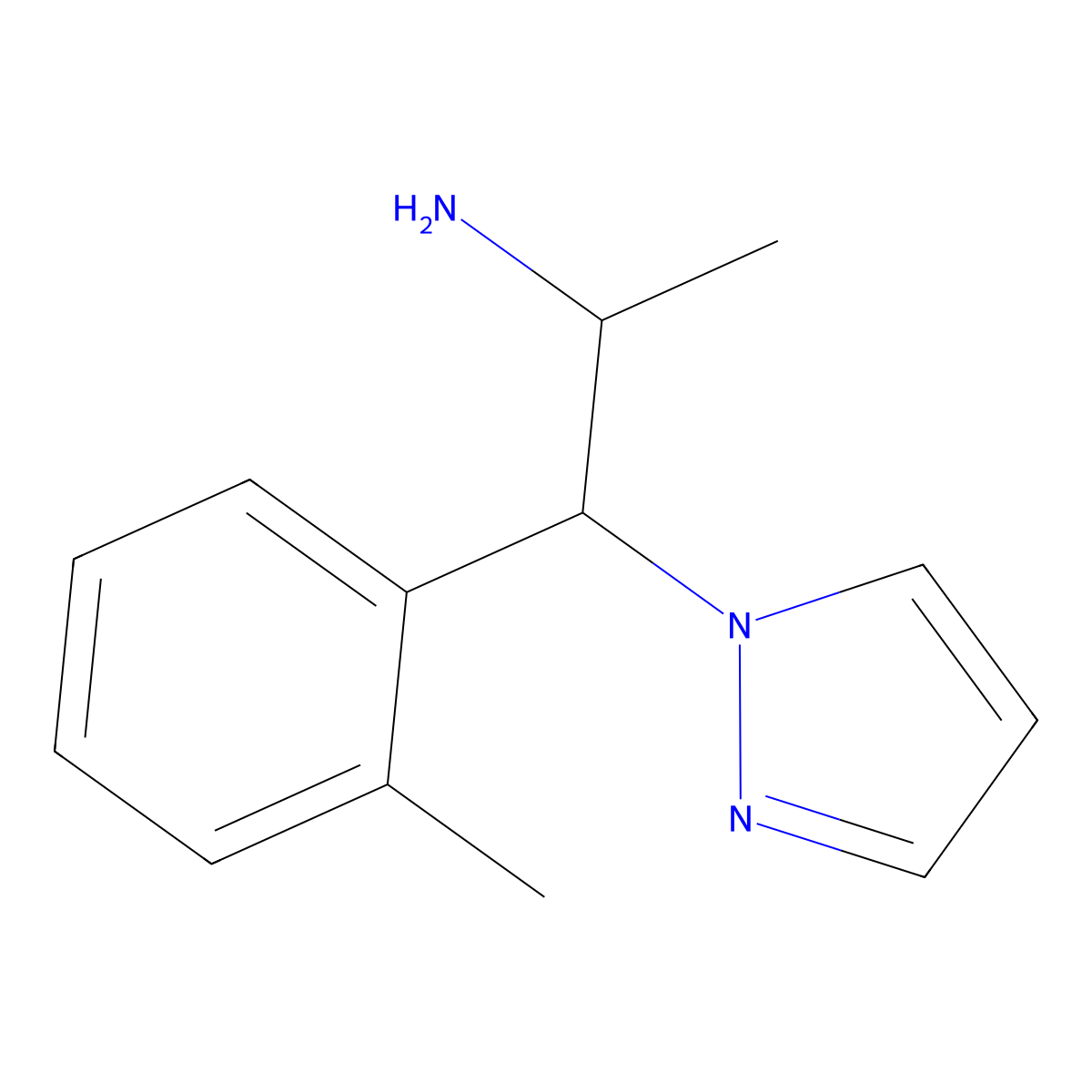 1-(2-Methylphenyl)-1-(1H-pyrazol-1-yl)propan-2-amine molecular structure, CAS 1251252-99-9