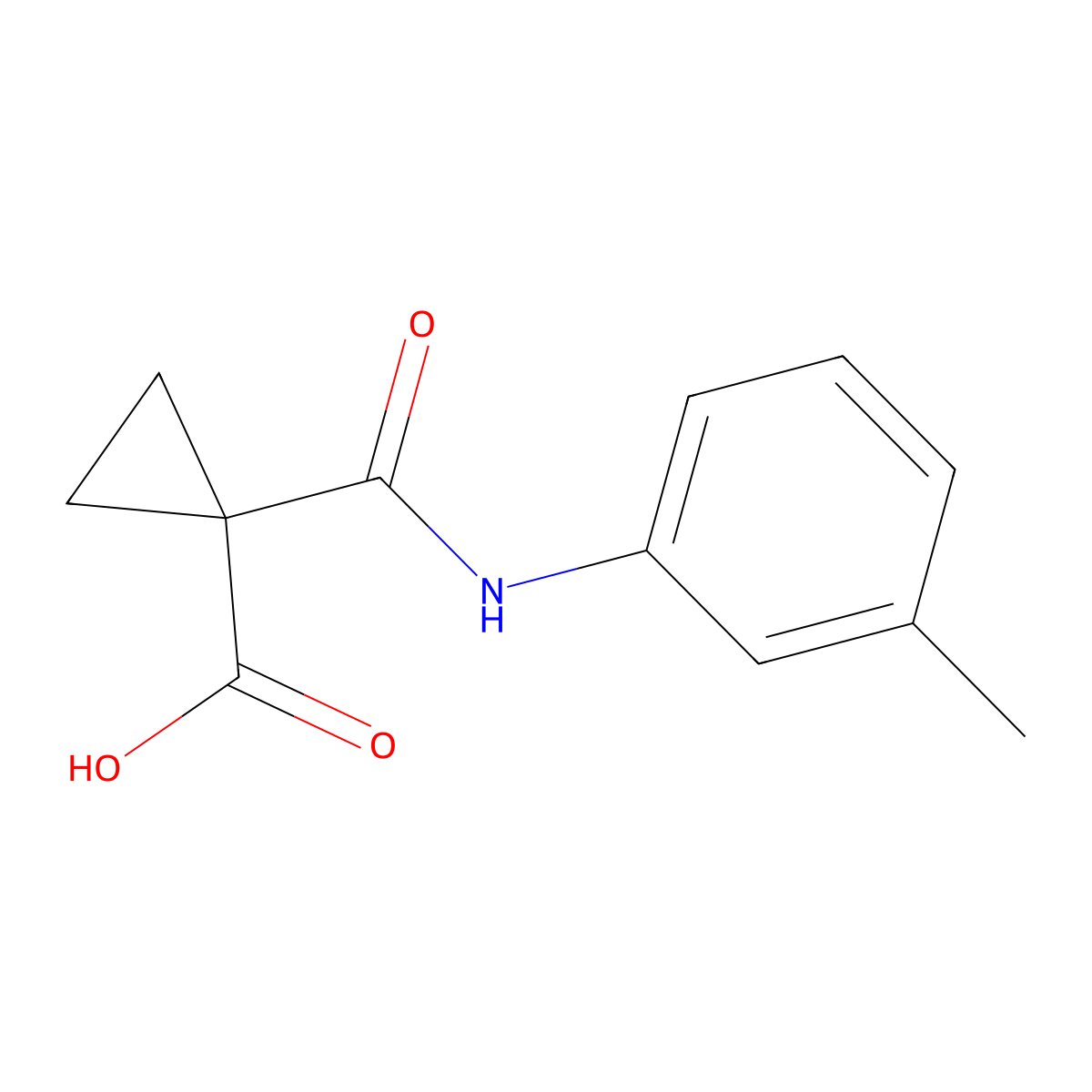 1-[(3-Methylphenyl)carbamoyl]cyclopropane-1-carboxylic acid molecular structure, CAS 1251254-32-6