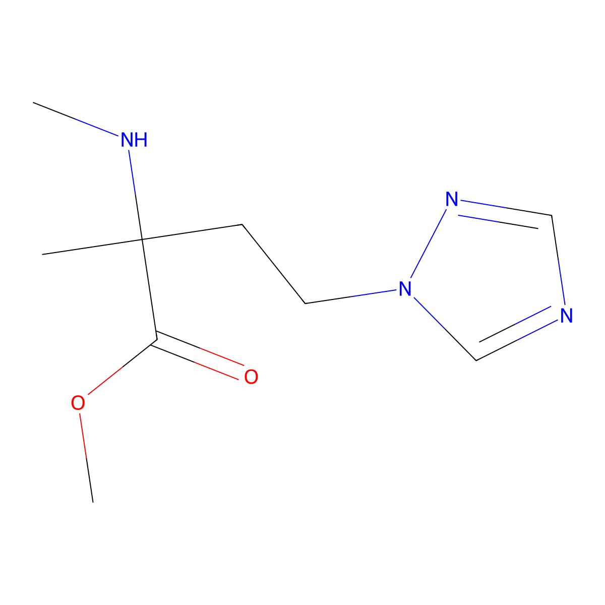 Methyl 2-methyl-2-(methylamino)-4-(1h-1,2,4-triazol-1-yl)butanoate molecular structure, CAS 1251255-06-7