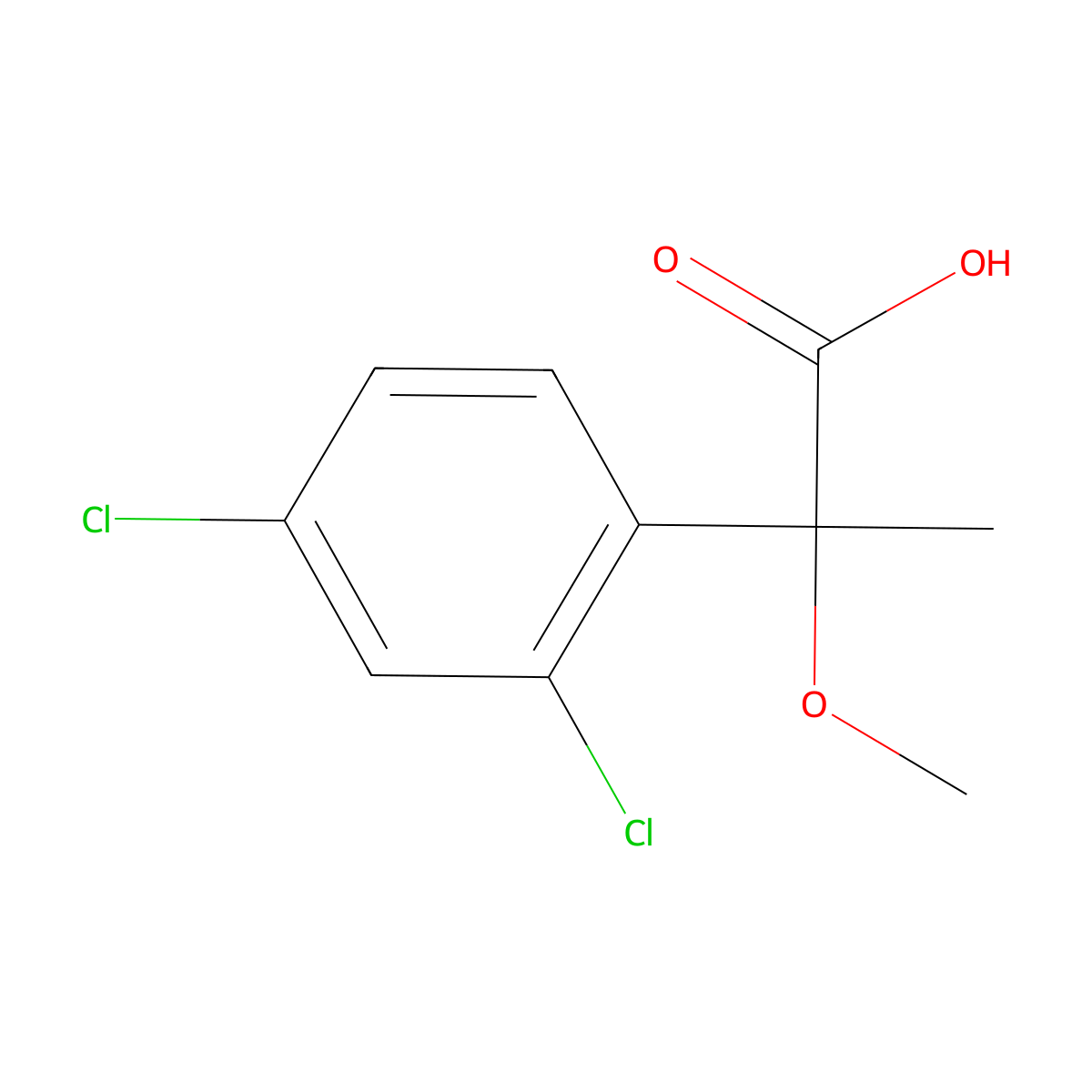 2-(2,4-Dichlorophenyl)-2-methoxypropanoic acid molecular structure, CAS 1251256-18-4