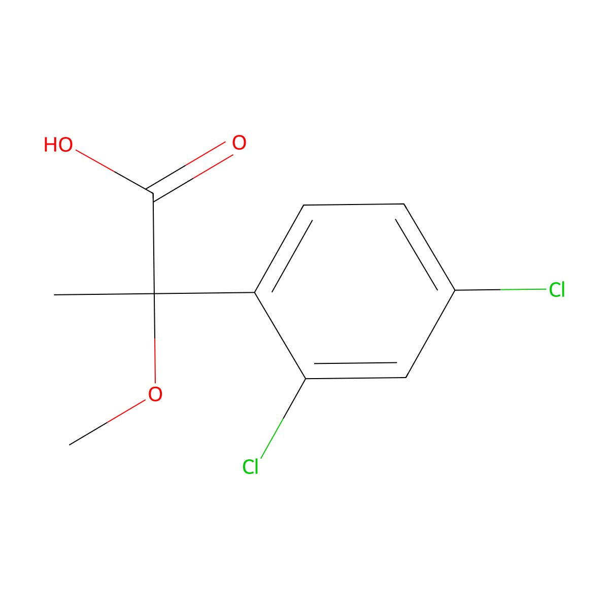 2-(2,4-Dichlorophenyl)-2-methoxypropanoic acid molecular structure, CAS 1251256-18-4