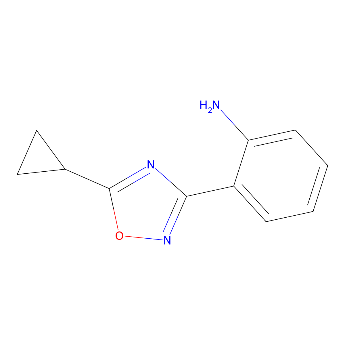 2-(5-Cyclopropyl-1,2,4-oxadiazol-3-yl)aniline molecular structure, CAS 1251257-46-1