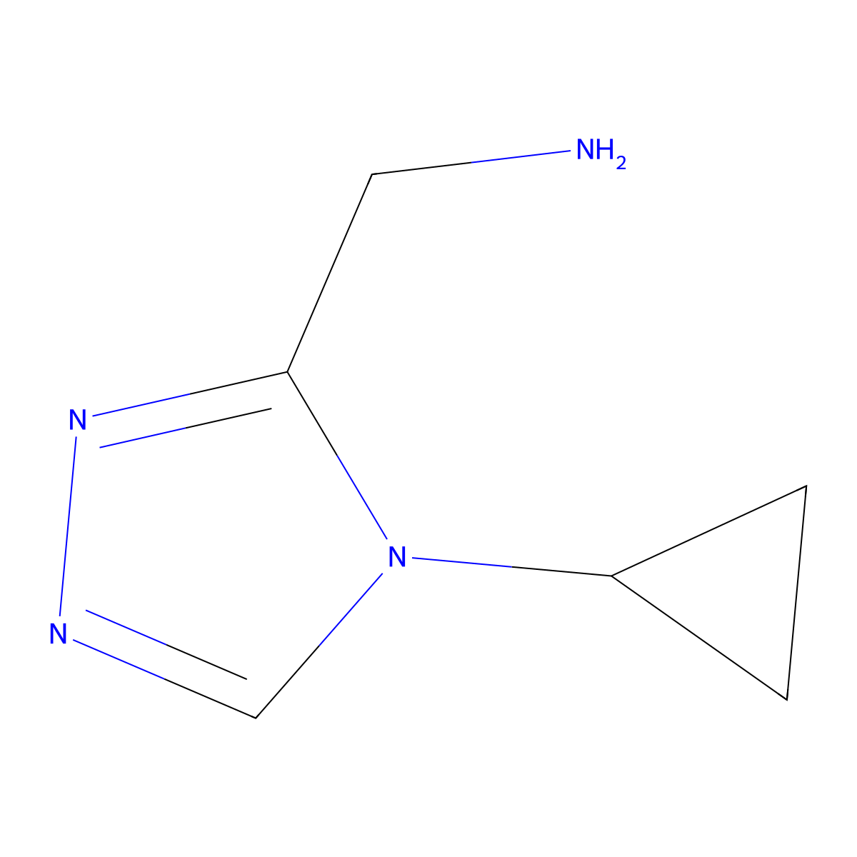 (4-cyclopropyl-4H-1,2,4-triazol-3-yl)methanamine molecular structure, CAS 1251257-52-9