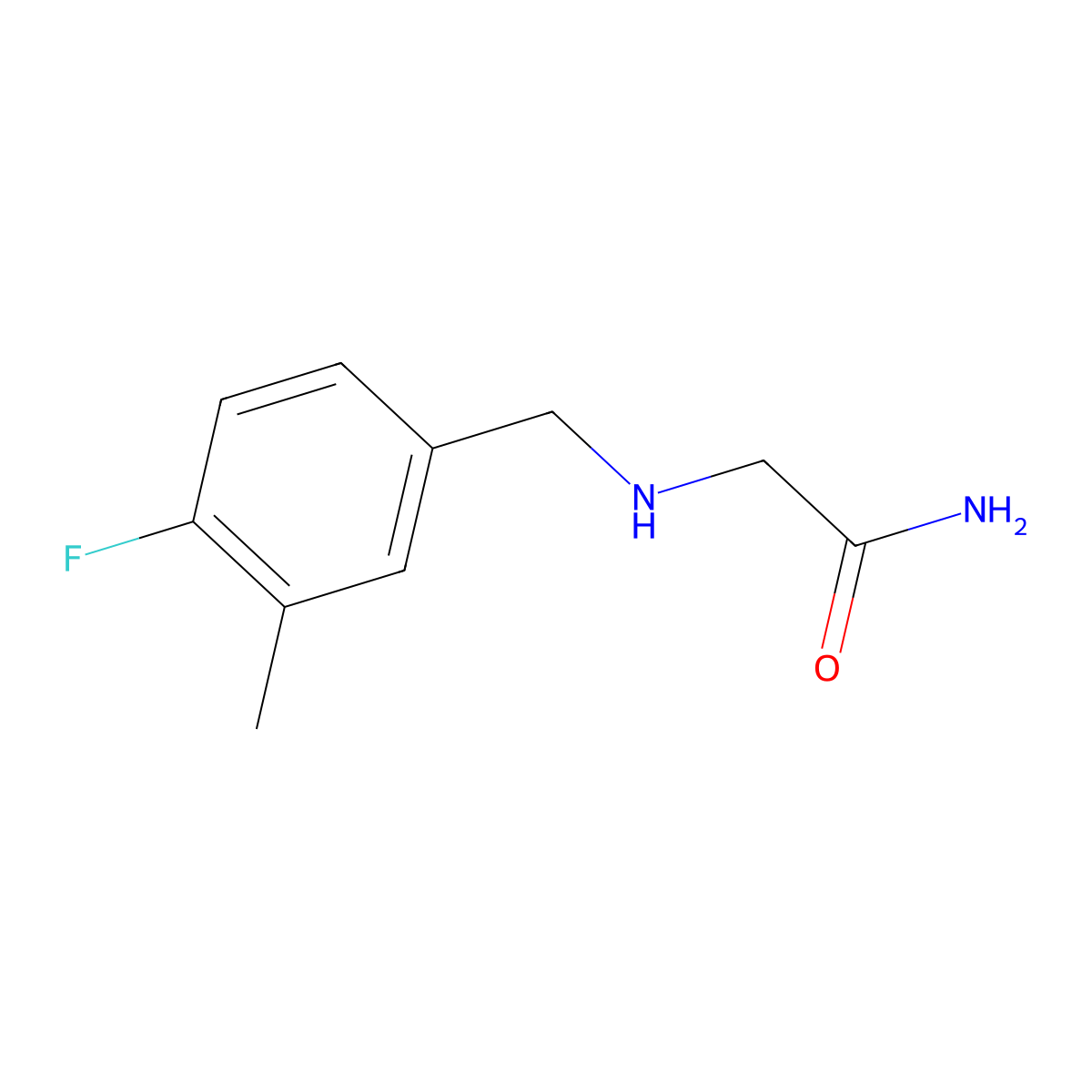 2-{[(4-Fluoro-3-methylphenyl)methyl]amino}acetamide molecular structure, CAS 1251257-84-7