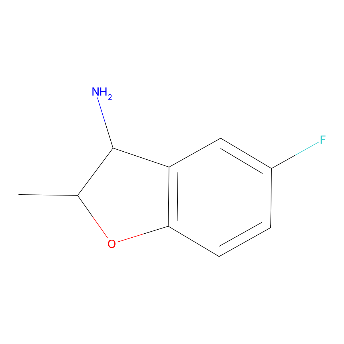 5-Fluoro-2-methyl-2,3-dihydro-1-benzofuran-3-amine molecular structure, CAS 1251258-92-0